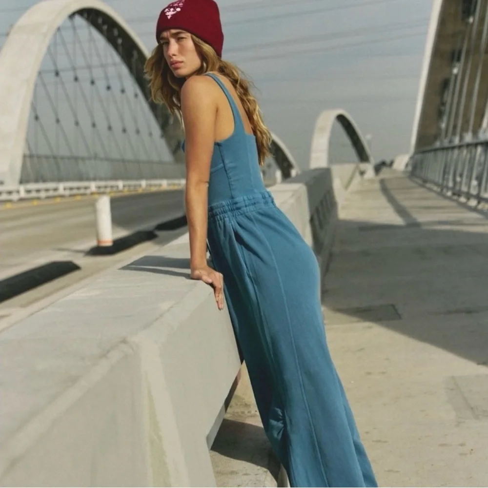 FP Movement by Free People Inbound Jumpsuit in Skyline Misty Blue - Picture 4 of 9